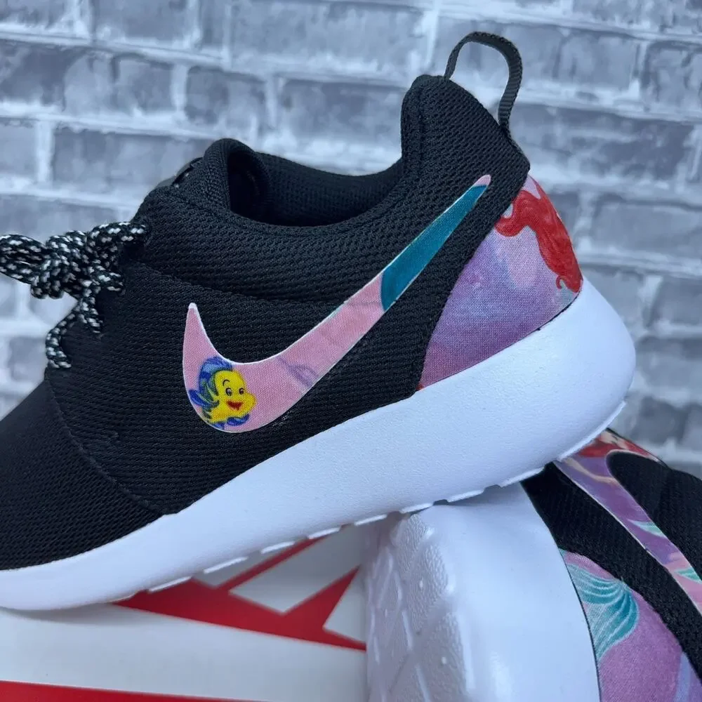 Nike Roshe One Black The Little Mermaid Custom 844994-002 Womens Size 6.5 New